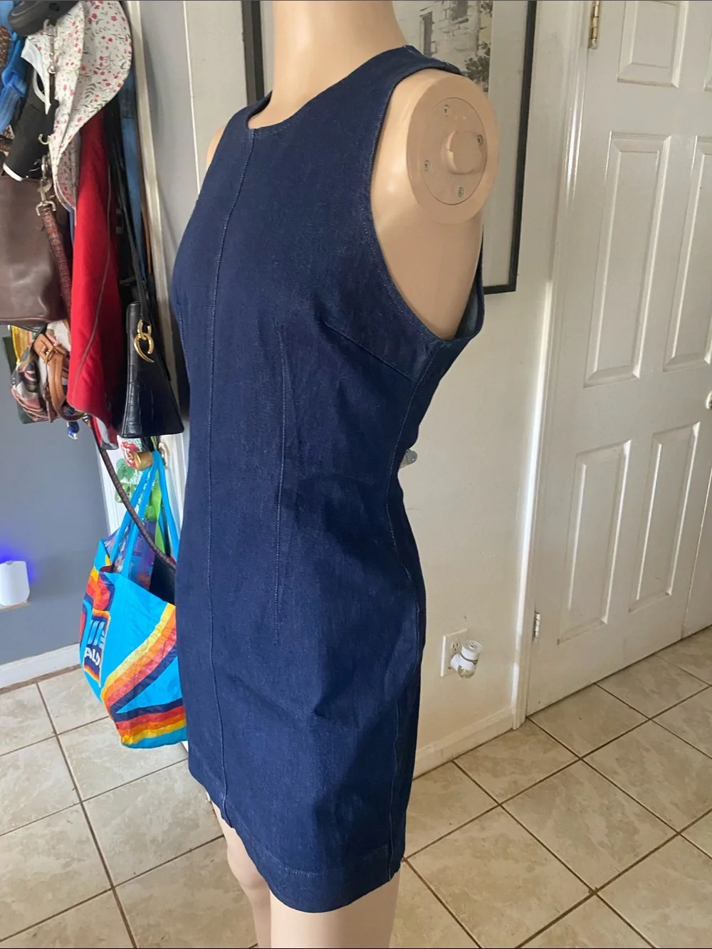 J. Crew Navy Denim Sleeveless Mini Dress gb3